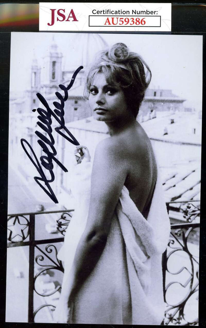 Sophia Loren JSA Coa Signed 4x6 Photo Autograph