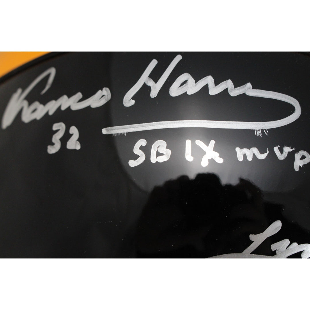 Franco Harris Bradshaw Swann Ward +1 Signed Steelers Pro Helmet SB MVP BAS 53566