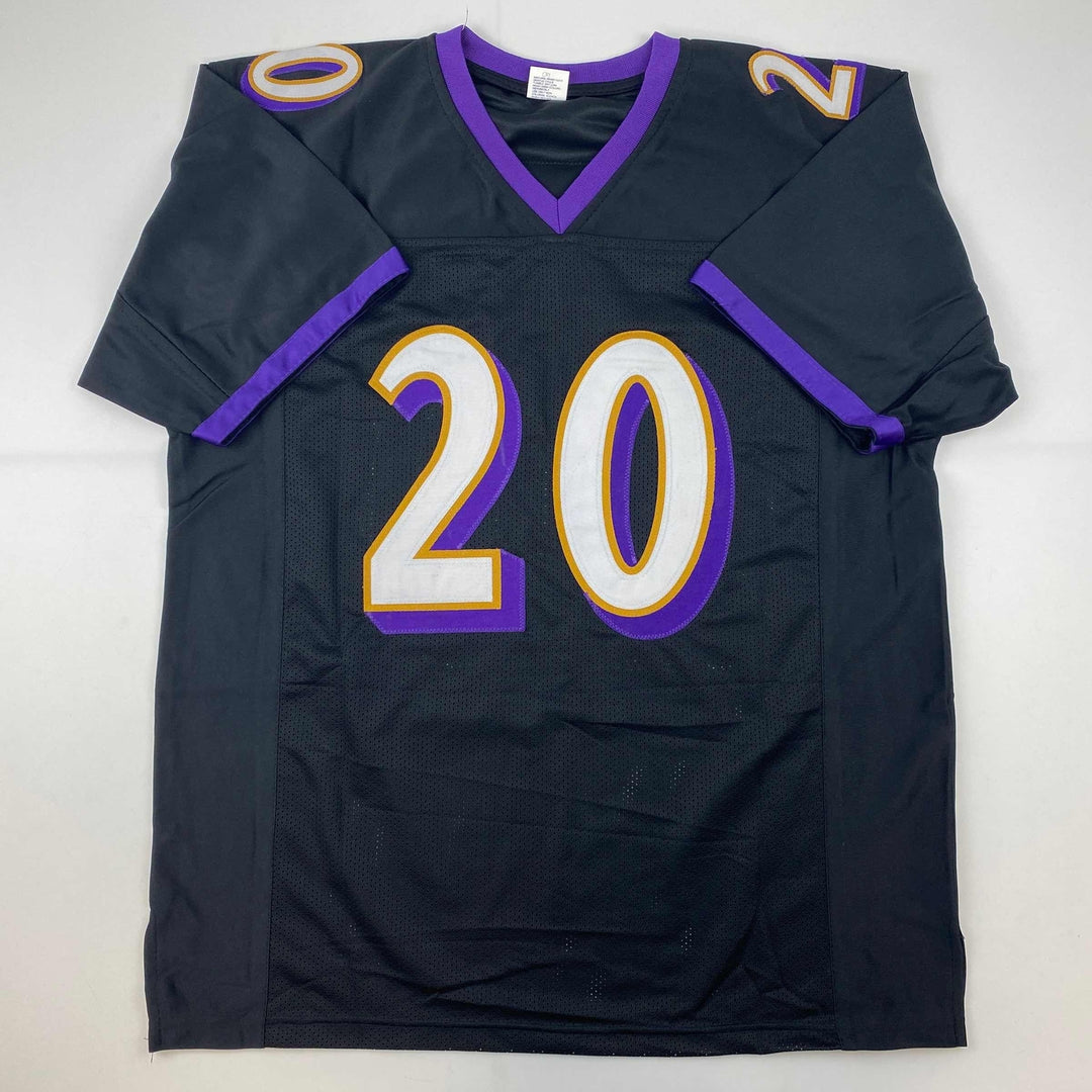 Facsimile Autographed Ed Reed Baltimore Black Reprint Laser Jersey Size Men's XL