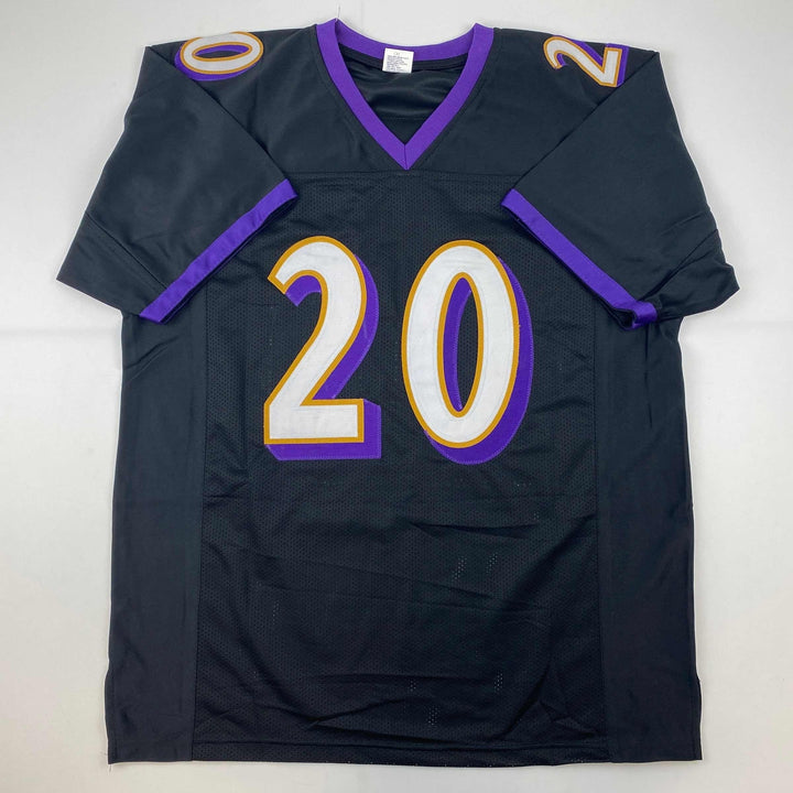 Facsimile Autographed Ed Reed Baltimore Black Reprint Laser Jersey Size Men's XL