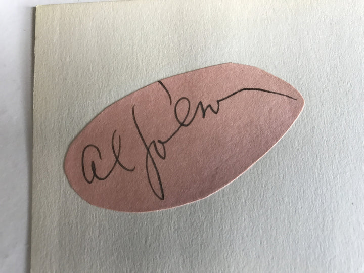 Al Jolson Signed Index Card Cut Album Page JSA COA Autograph Jazz