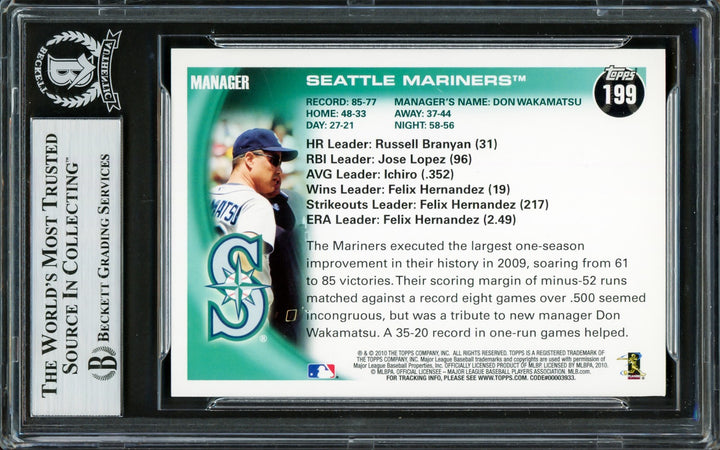 Ichiro Suzuki Autographed Signed 2010 Topps Card 199 Seattle Mariners Beckett