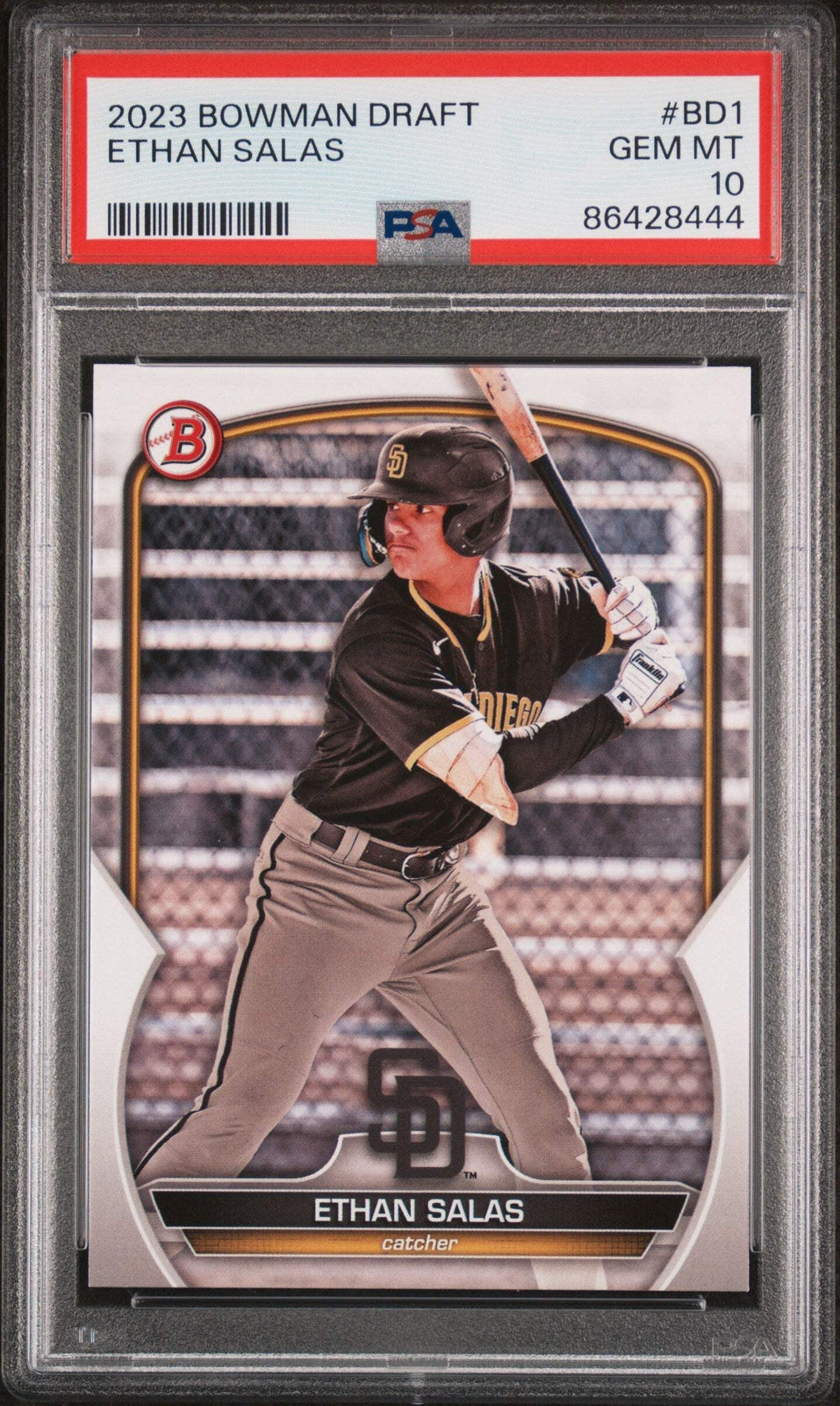 Graded 2023 Topps Bowman Draft Ethan Salas #BD1 Rookie RC Baseball Card PSA 10