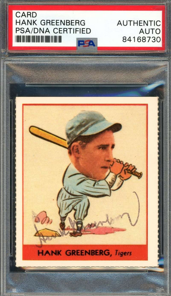 Hank Greenberg PSA DNA Signed 1938 Goudey Reprint Autograph