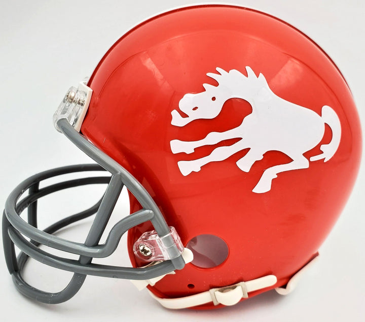 Steve Atwater Signed Denver Broncos Throwback Orange Mini Helmet Beckett BAS