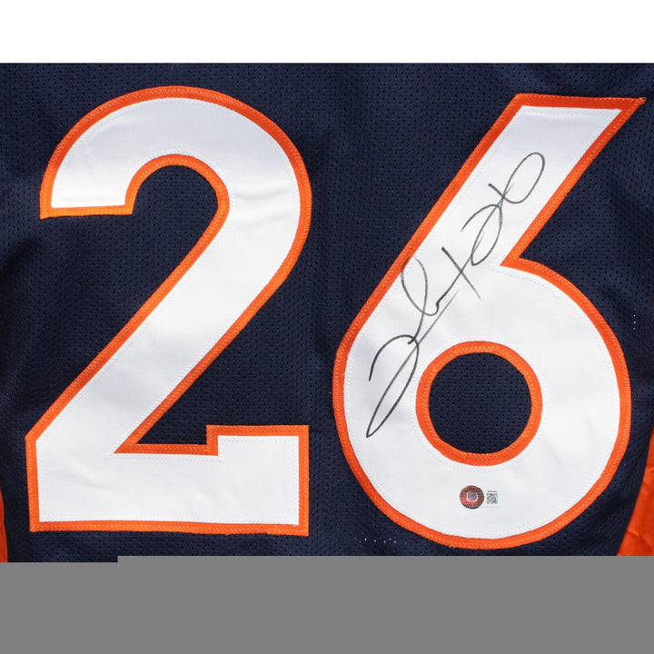 Clinton Portis Autographed/Signed Pro Style Jersey Blue Beckett 42559