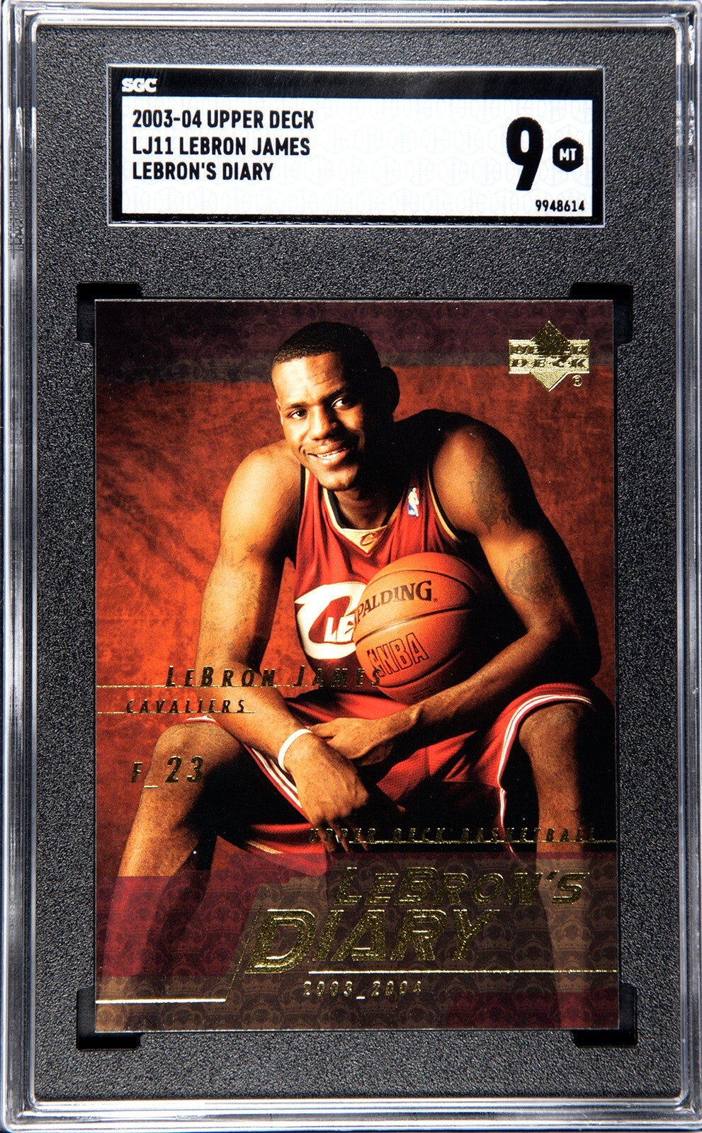 LeBron James 2003-04 Upper Deck Diary Rookie Card (RC) #LJ11- SGC Graded 9 Mint