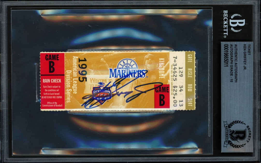 Ken Griffey Jr. Signed 1995 ALDS Game 4 Ticket Mariners Auto GM 10 Beckett