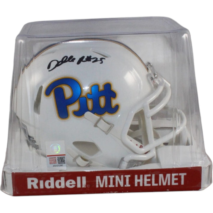 Darrelle Revis Autographed Pittsburgh Panthers Mini Helmet Beckett Witness 58223