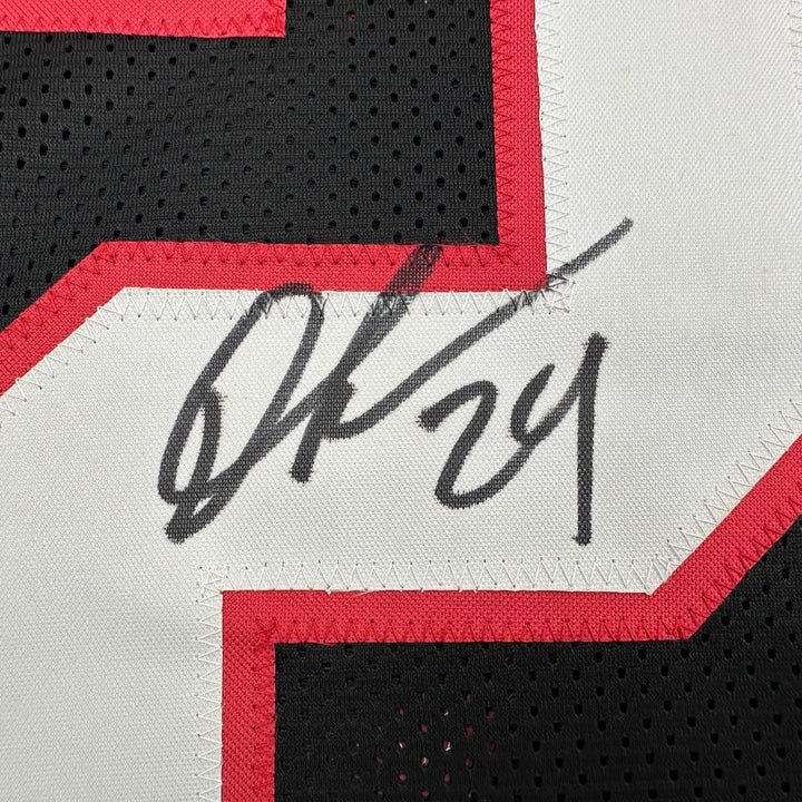 Autographed/Signed Devonta Freeman Atlanta Retro Black Jersey Beckett COA