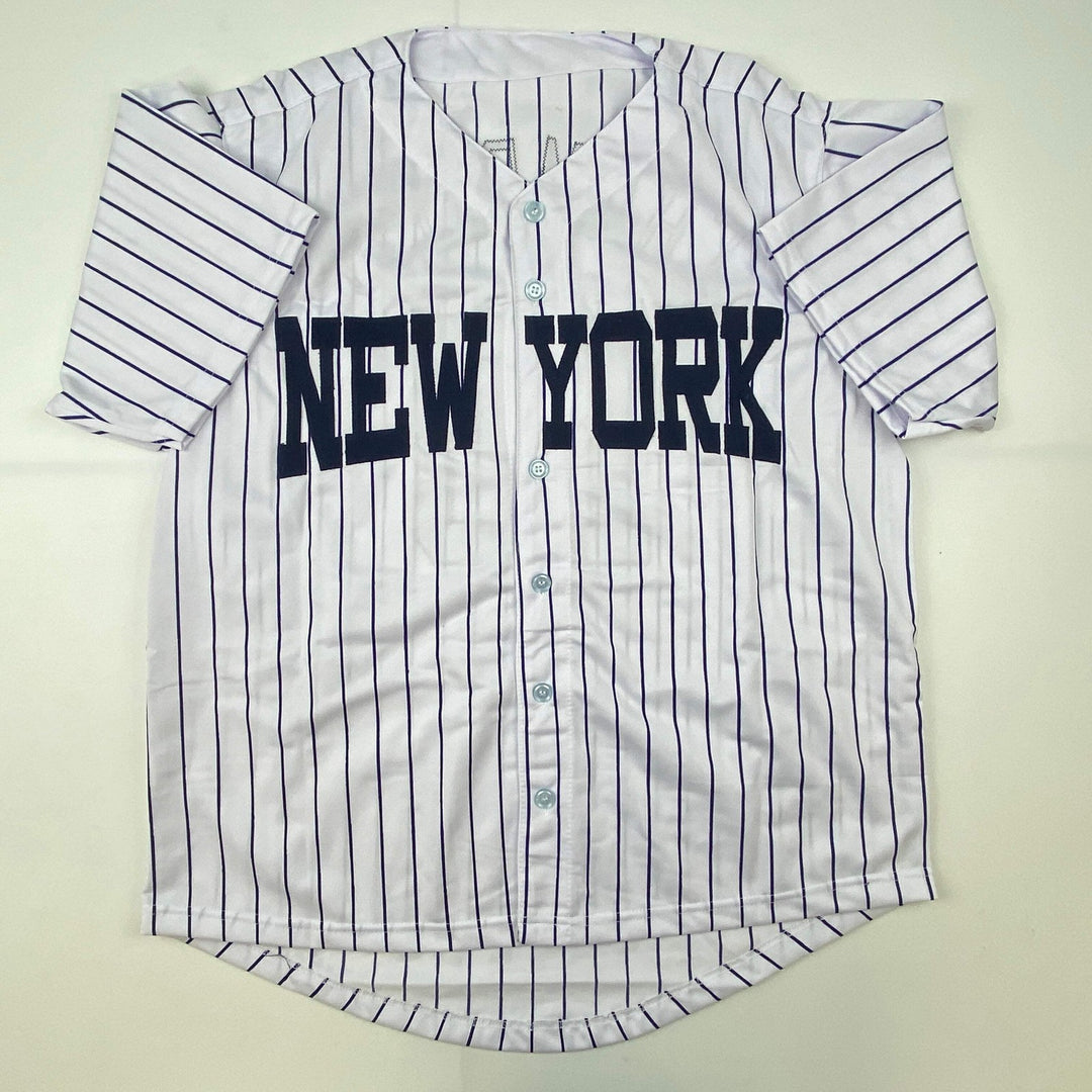 Autographed/Signed Chris Chambliss New York Pinstripe Baseball Jersey JSA COA