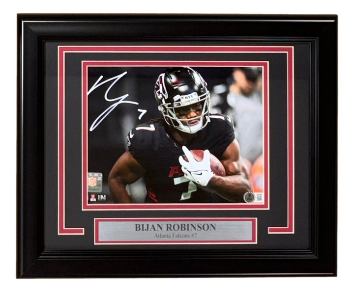 Bijan Robinson Signed Framed 8x10 Atlanta Falcons Photo BAS