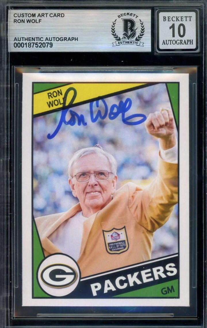 Ron Wolf Gem Mint 10 Beckett BAS Signed 1984 Custom Trading Card Autograph