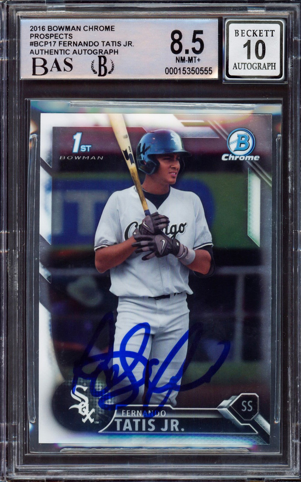 Fernando Tatis Jr. Signed 2016 Bowman Chrome Prospect RC #BCP17 San Diego