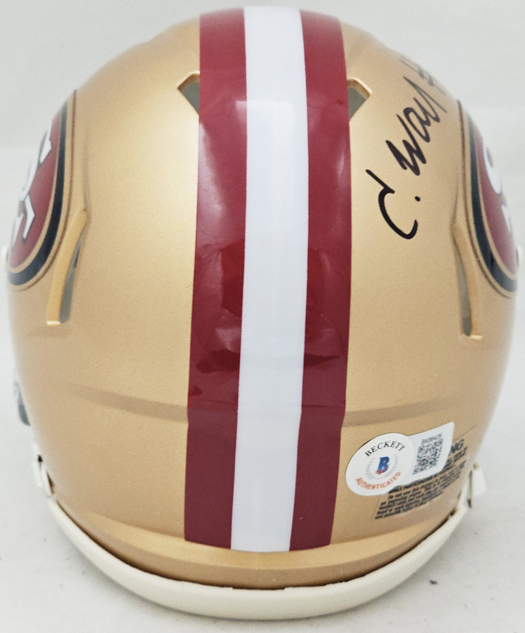 Charvarius Ward Auto Signed San Francisco 49ers Gold Speed Mini Helmet Beckett