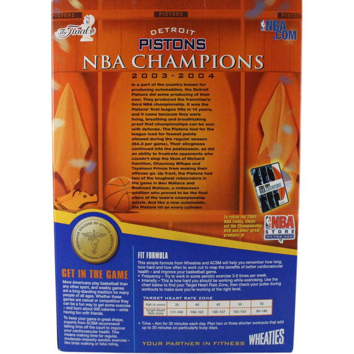 Chauncey Billups Autographed Detroit Pistons Wheaties Box MVP Beckett 51607