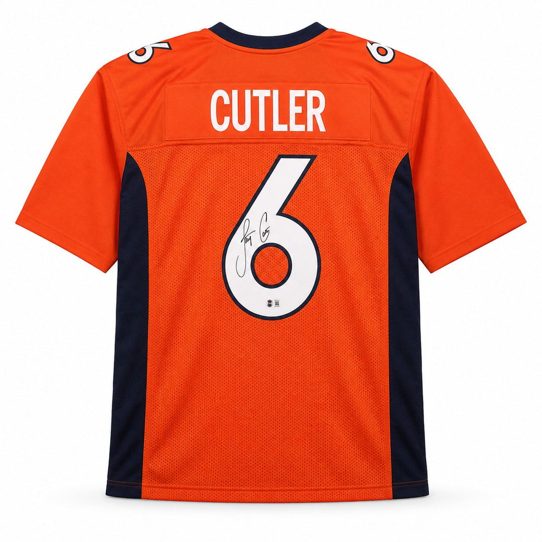 Denver Broncos Jay Cutler Signed Orange Jersey Beckett BAS Witness