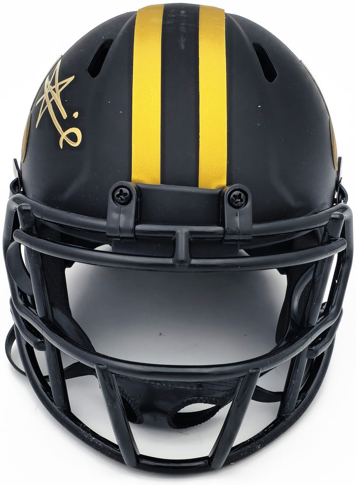 Alvin Kamara New Orleans Saints Eclipse Signed Speed Mini Helmet Beckett BAS