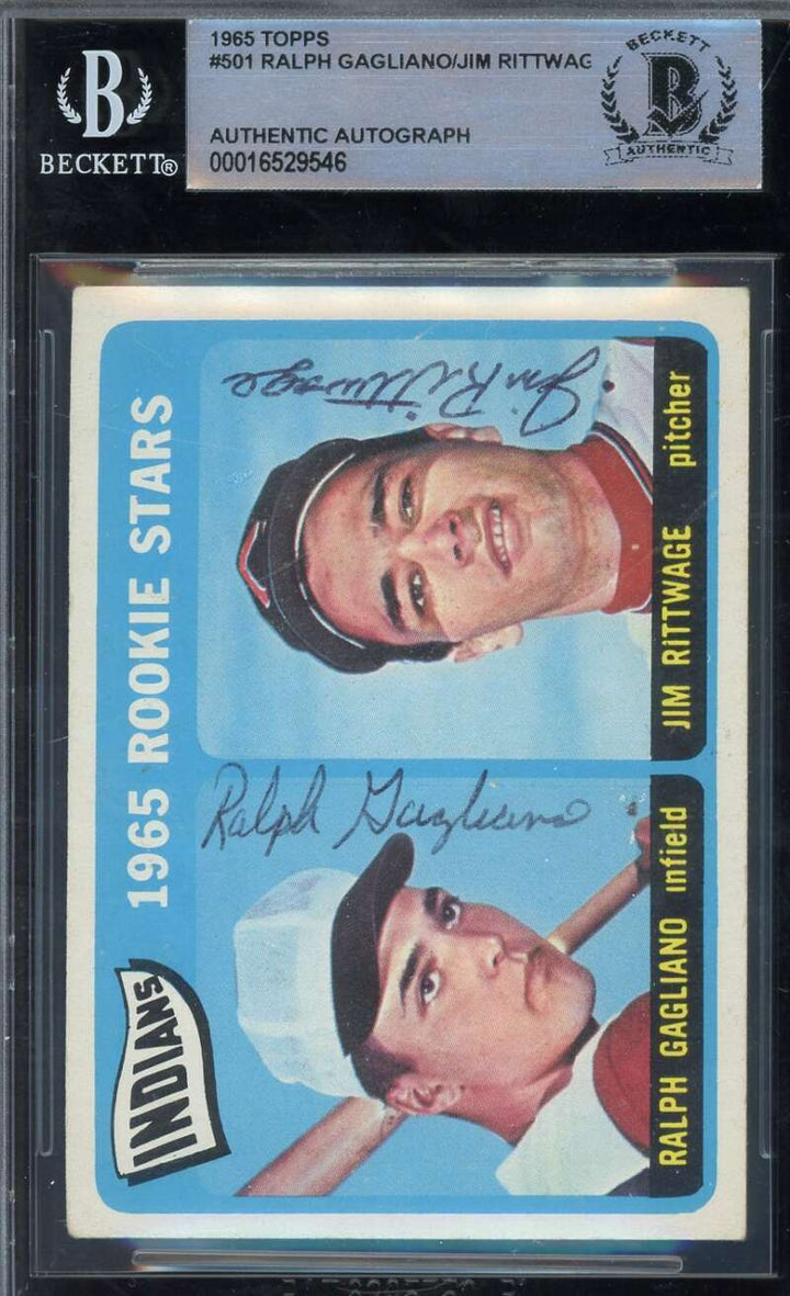 Ralph Gagliano Jim Rittwage Beckett BAS Signed 1965 Topps Rookie Autograph