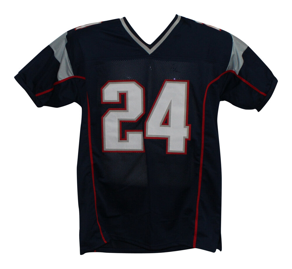 Ty Law Autographed/Signed Pro Style Blue XL Jersey BAS 33201