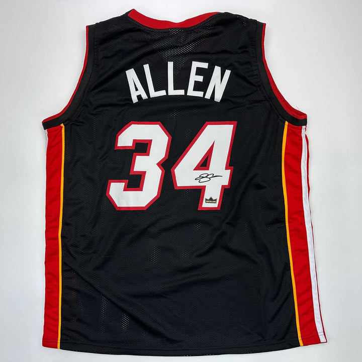 Facsimile Autographed Ray Allen Miami Black Reprint Jersey Size Men's XL