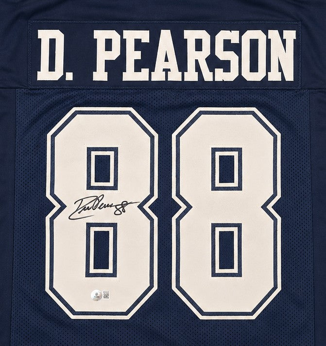 Dallas Cowboys Drew Pearson Signed Blue Jersey Beckett BAS Witness