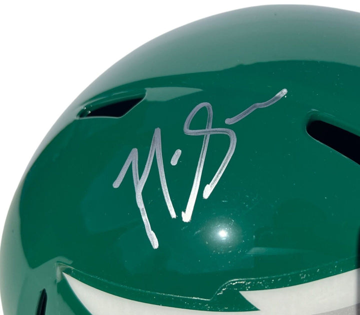 NICK SIRIANNI SIGNED EAGLES FOOTBALL FULL SIZE HELMET SUPER BOWL CHAMPS JSA COA