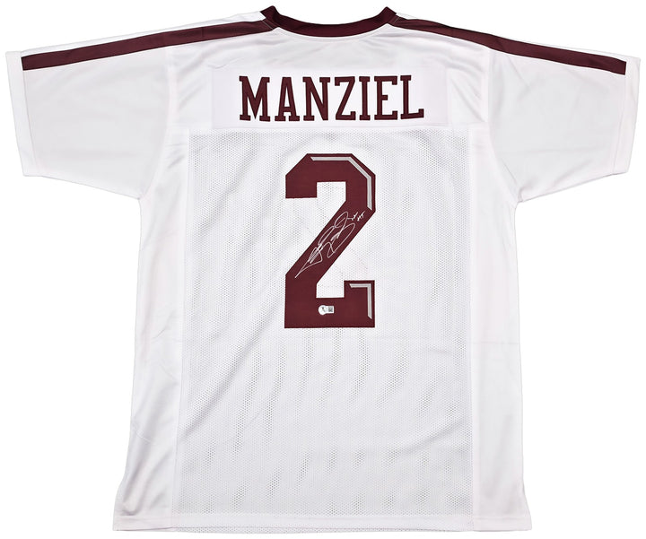 Texas A&M Aggies Johnny Manziel Signed White Jersey "12 HT" Beckett Witness