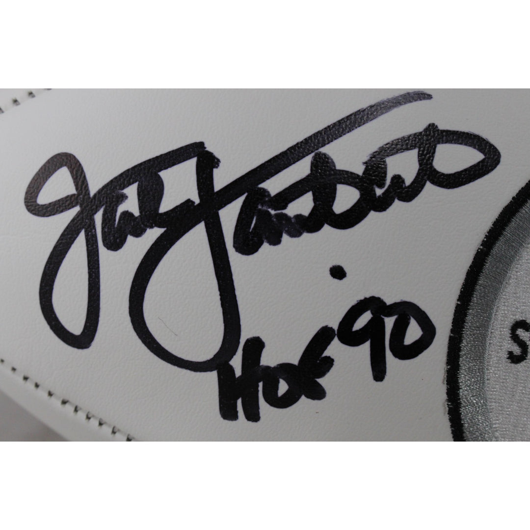 Jack Lambert Autographed Pittsburgh Steelers Logo Football HOF Beckett W 54079