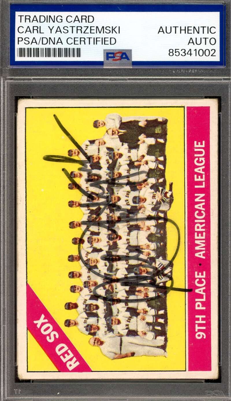 Carl Yastrzemski PSA DNA Signed 1966 Topps Red SoxTeam Autograph