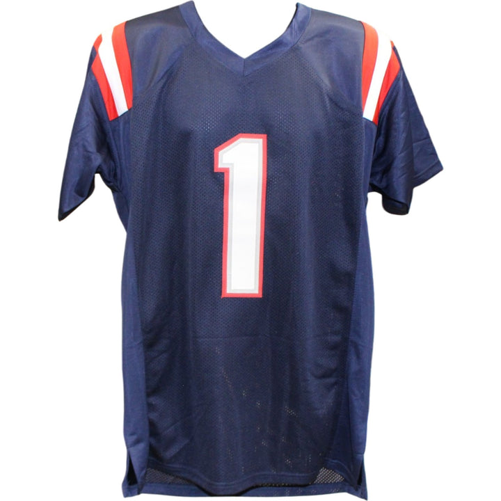 AJ Brown Autographed/Signed Pro Style Sz XL Blue Jersey Beckett Witnessed 57960