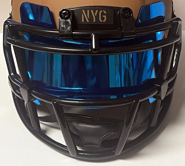Michael Strahan signed NY Giants Salute to Service Speed Mini Helmet Visor -BAS
