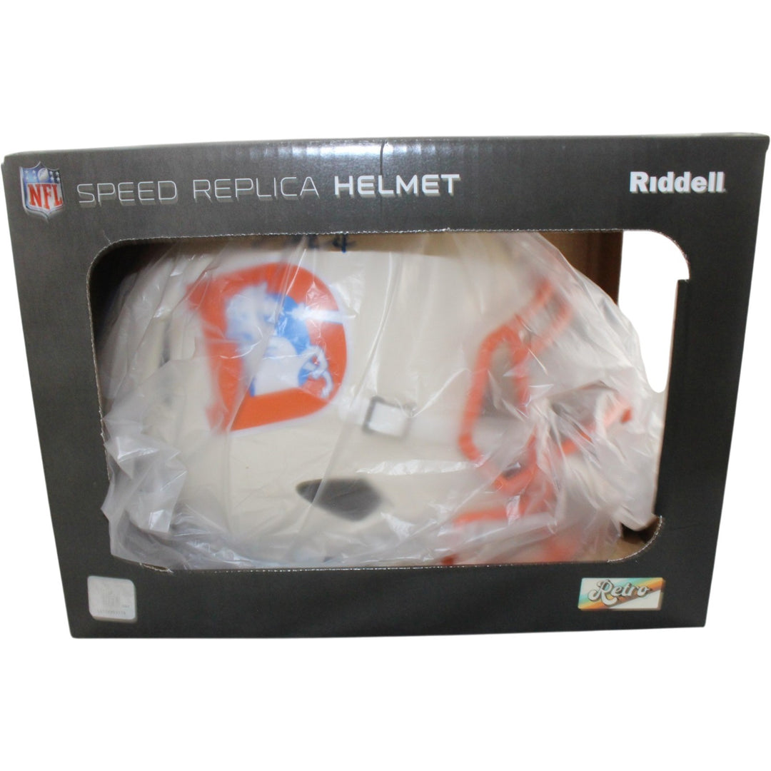 Bo Nix Autographed/Signed Denver Broncos F/S Retro Helmet Beckett Witness 56407
