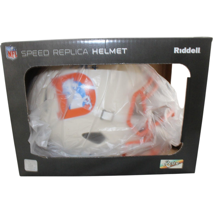 Bo Nix Autographed/Signed Denver Broncos F/S Retro Helmet Beckett Witness 56407