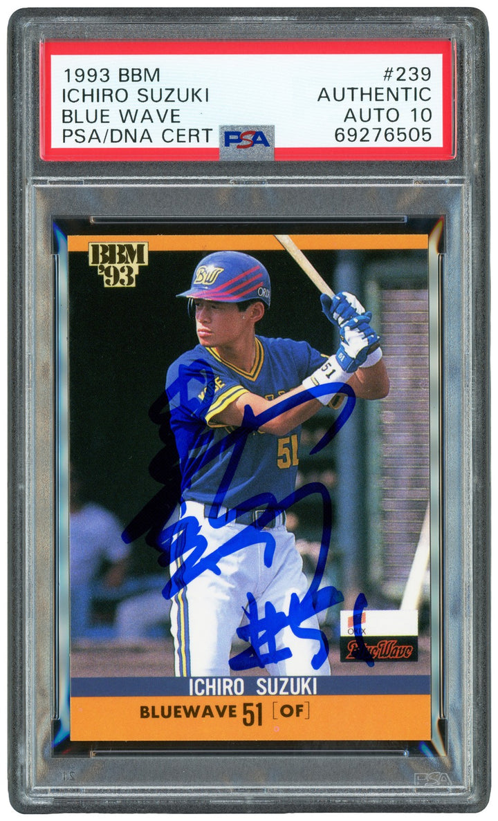 Ichiro Suzuki Auto 1993 BBM RC 239 Orix Blue Wave Auto GM 10 "#51" Kanji PSA/DNA
