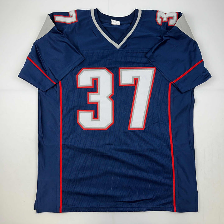 Facsimile Autographed Rodney Harrison New England Blue Reprint Jersey Men's XL