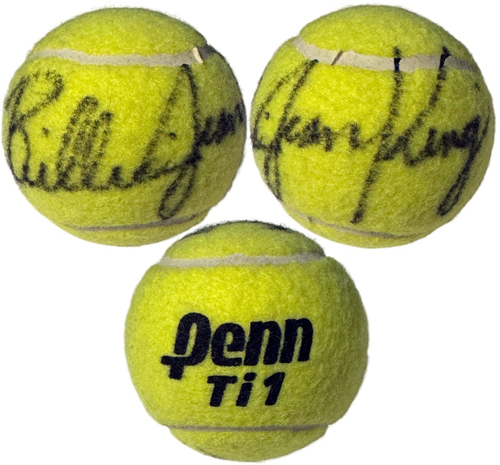 Billie Jean King signed Official Penn Ti1 Tennis Ball- COA- (HOF/39 Grand Slams)
