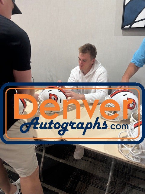 Bo Nix Autographed Denver Broncos Authentic 23 Alt Helmet Beckett Witness 56439