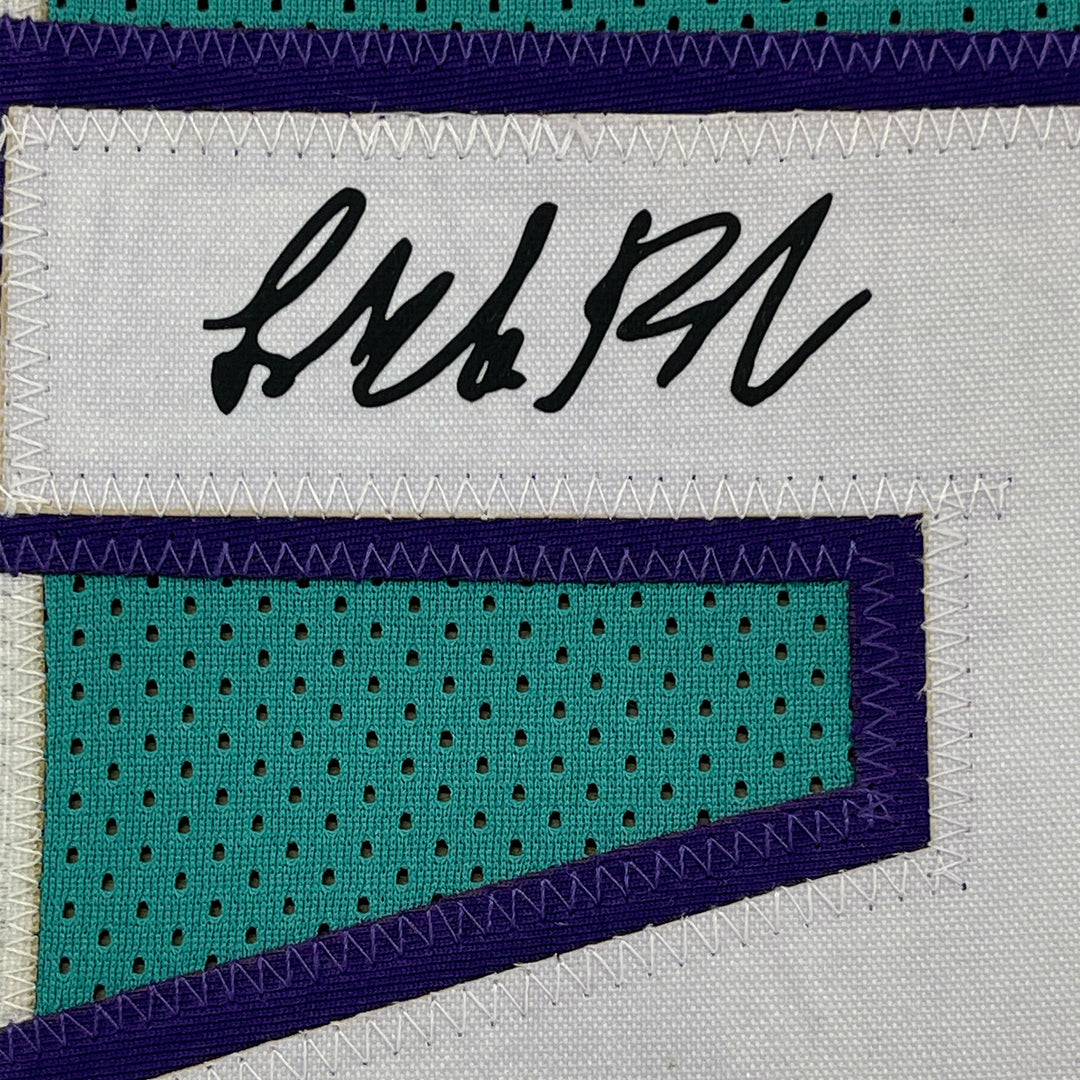 Framed Facsimile Autographed LaMelo Ball 33x42 #2 Teal Reprint Laser Auto Jersey