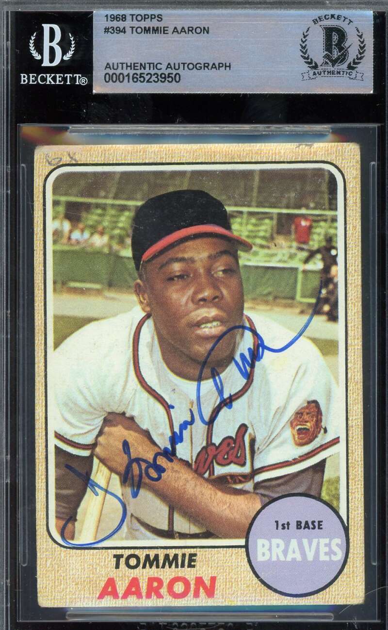 Tommie Aaron Beckett BAS Signed 1968 Topps Autograph