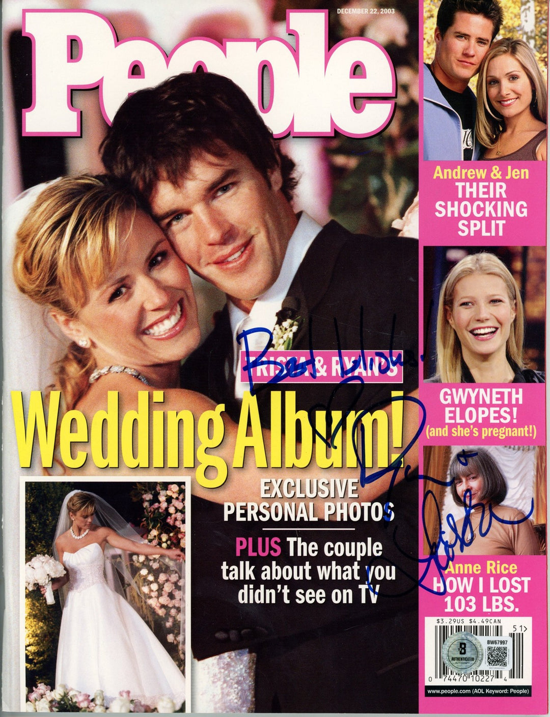 Trista Rehn Ryan Sutter Autographed People Magazine Best Wishes Beckett 56512