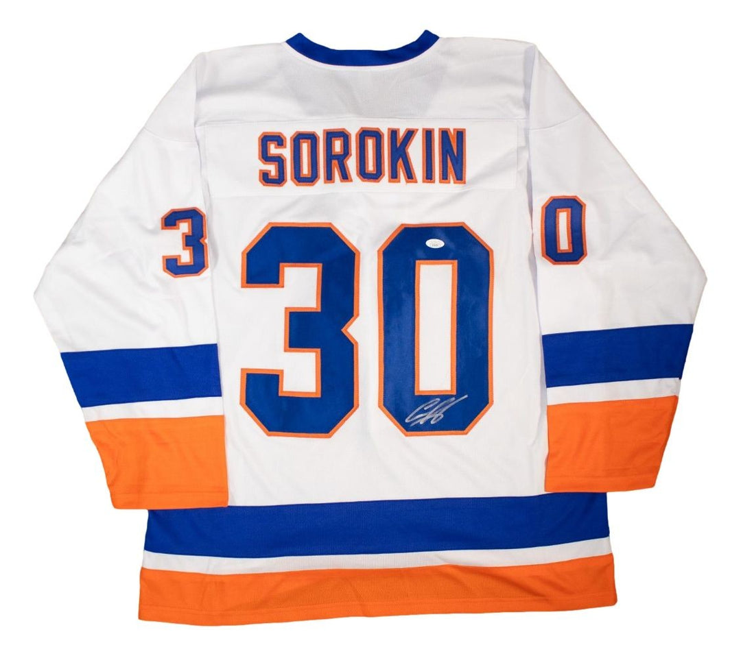 Ilya Sorokin New York Signed White Hockey Jersey JSA Hologram