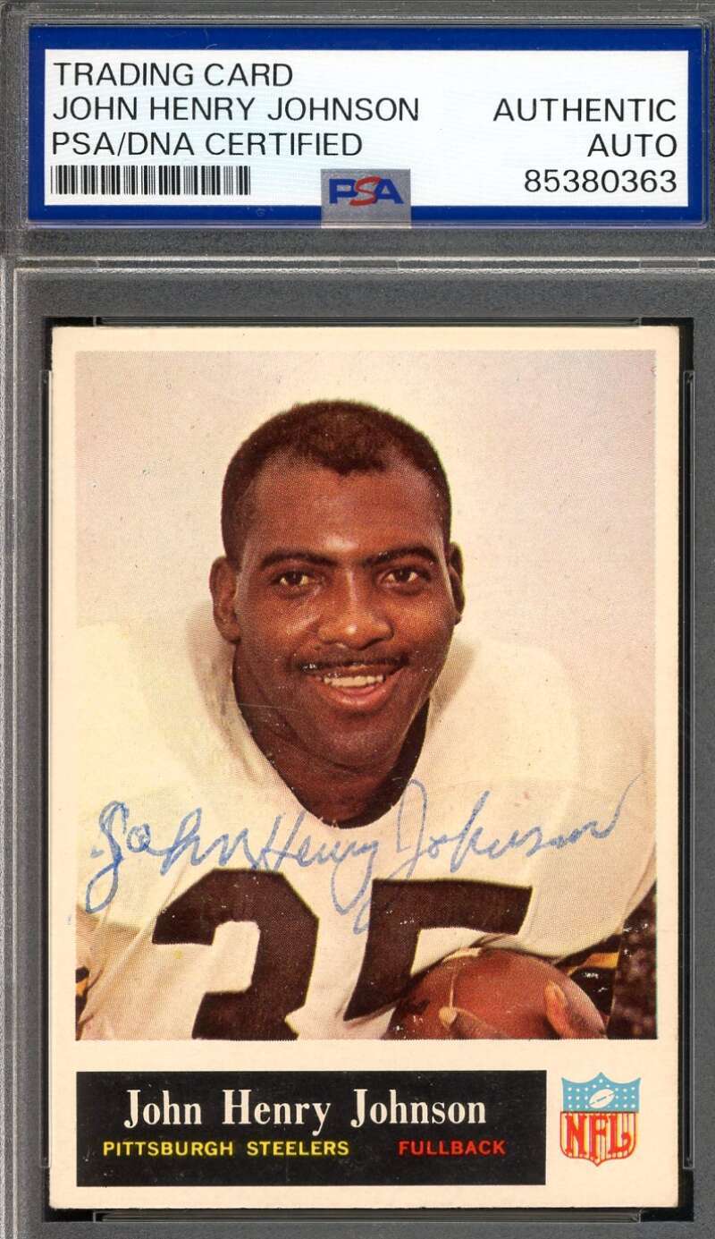 John Henry Johnson PSA DNA Vintage Signed 1965 Philadelphia Gum Autograph