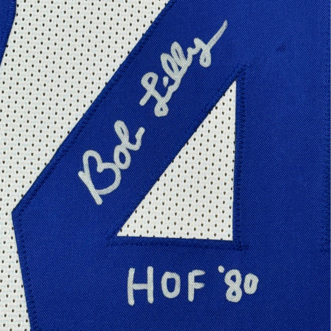 Framed Signed Bob Lilly HOF 80 35x39 Dallas White Jersey JSA COA