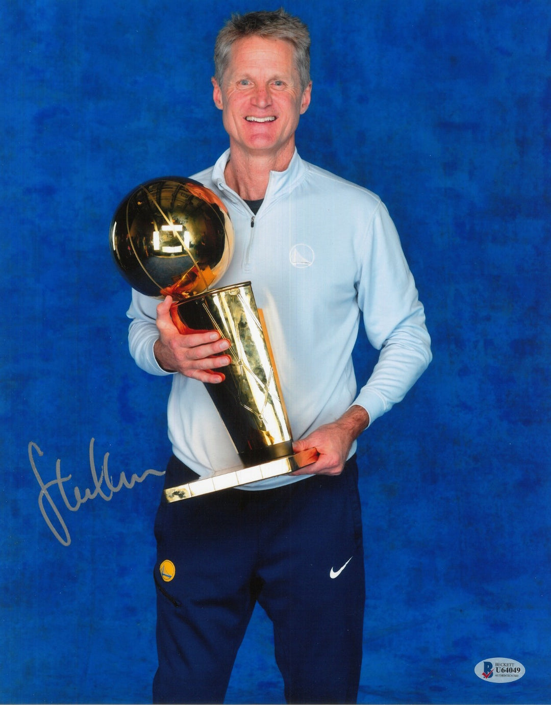 Steve Kerr Hand Signed 11x14 Photo BAS COA Autograph Golden State Warriors Bulls