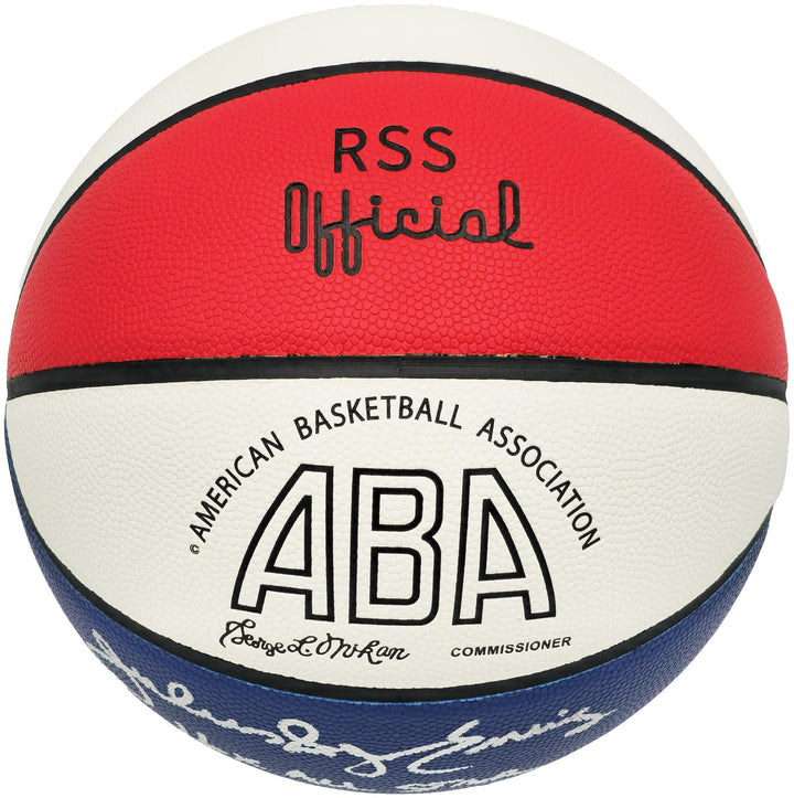 Julius Dr J Erving Auto ABA Logo Red White Basketball Nets 16x All Star Beckett