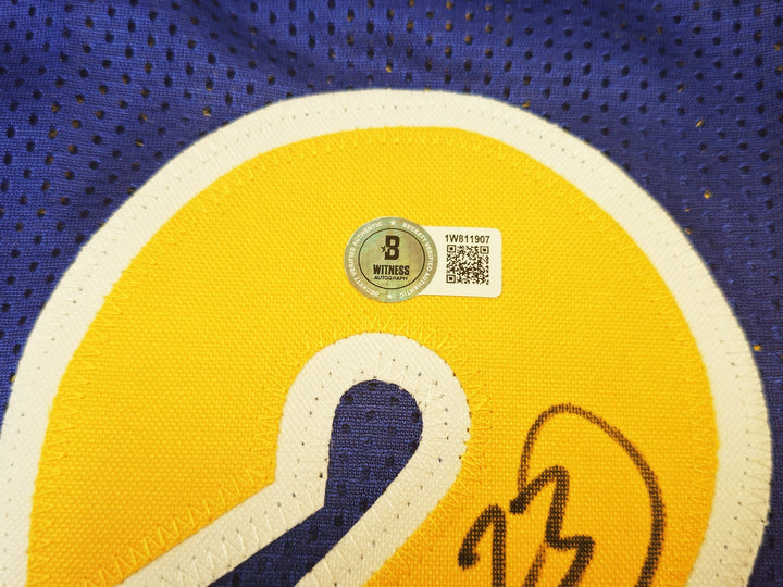 Golden State Warriors Mitch Richmond Signed Blue Jersey "HOF 2014" Beckett Wit