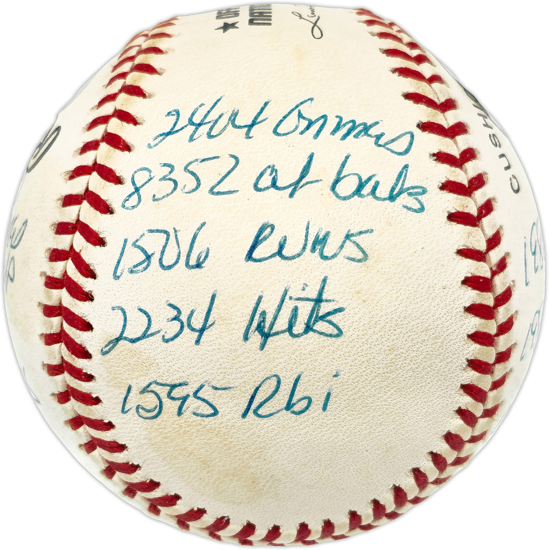 Mike Schmidt Signed NL Baseball Phillies Statball 16 Stats Beckett #BN14989