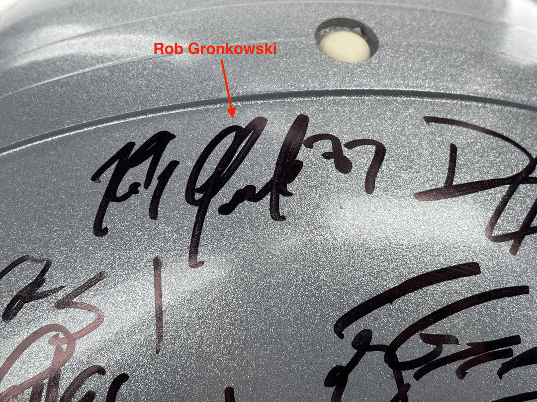 2015-16 New England Patriots Team Signed Helmet JSA COA Tom Brady Gronkowski +33