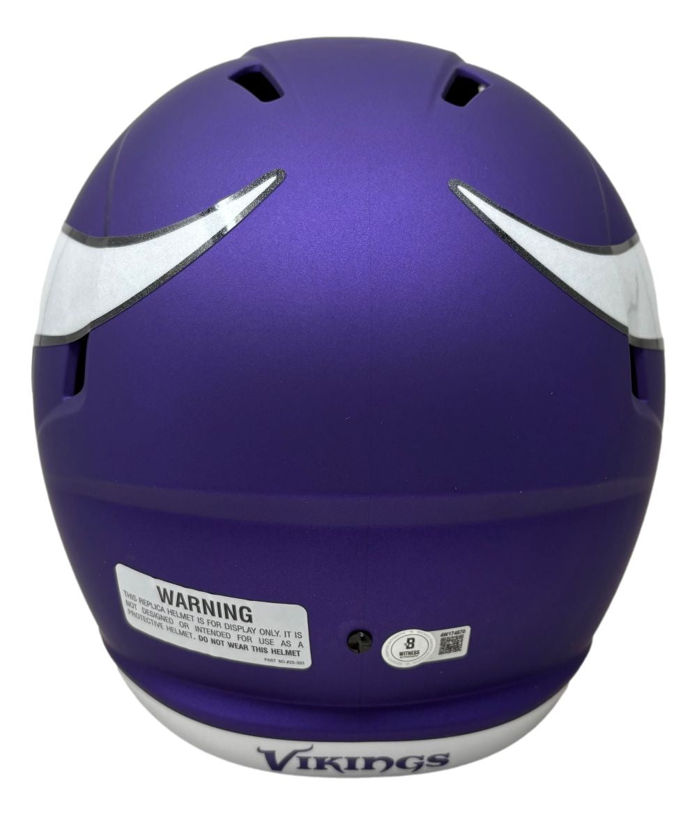 Justin Jefferson Signed Minnesota Vikings Full Size Replica Speed Helmet BAS